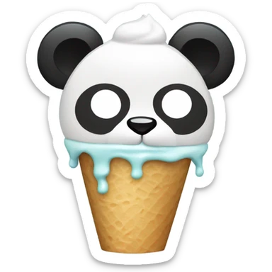 Panda eating ice cream sticker