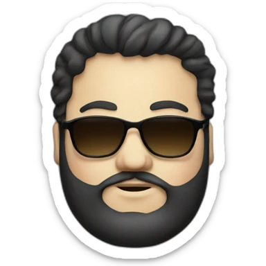 fat white guy with dark hair and beard with sunglasses sticker