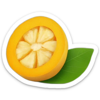 Sliced Tumeric with leaf on the side on white sticker