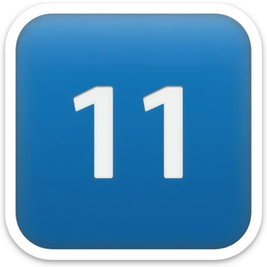 Blue square with white text 11 sticker