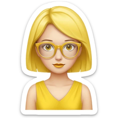 yellow glasses and yellow dressed woman sticker