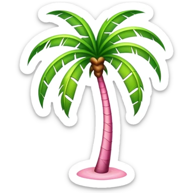 pink and green palm tree sticker