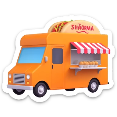 generate me a 3D shaorma food truck sticker