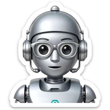 financial robot helper that is nerdy sticker