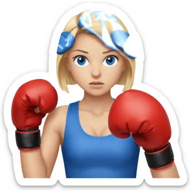 Rubia de ojos azules boxeo sticker