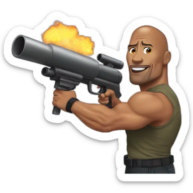 Dwayne Johnson with a Bazooka sticker