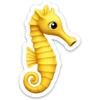 Very sad yellow seahorse sticker