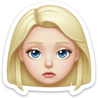 Sparkle eyed pouty face sticker