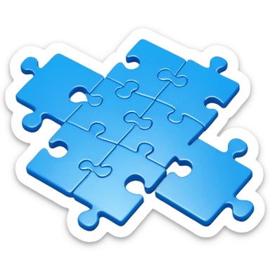 Blue puzzle sticker