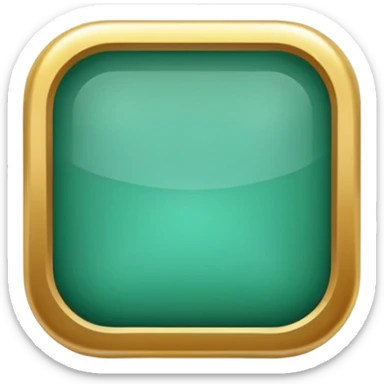 Blank Jade and gold style rounded square icon button sticker