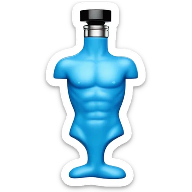 Le Male Perfume bottle in the shape of a blue man's body sticker
