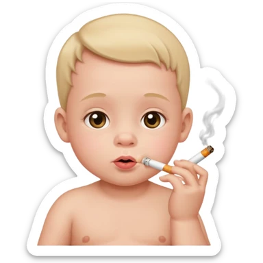 Baby smoking a cigarette sticker
