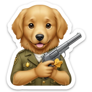 Perro con una pistola sticker