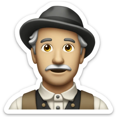 Victorian era worker man sticker