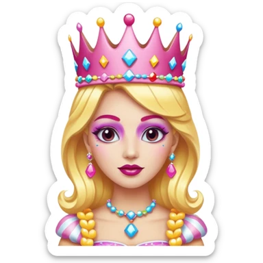 queen of the candyland, with candy makeup and just face sticker
