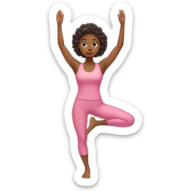 tan girl doing yoga in pink suit sticker