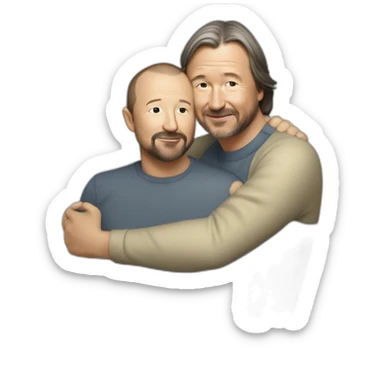 marc newson giving a hug to Jony ive sticker