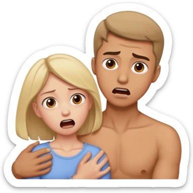 Girl being choked by a guy sticker