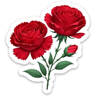 carnation and rose sticker
