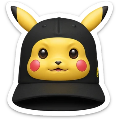 A Pikachu hat black sticker