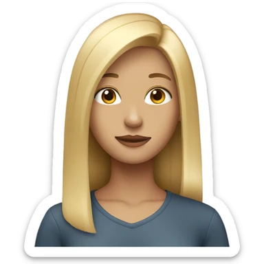 Blonde girl with straight hair  sticker
