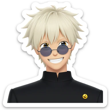 smiling boy in school uniform sticker