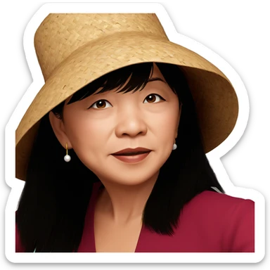 girl in straw hat sticker