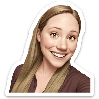 smiling girl with brown hair sticker