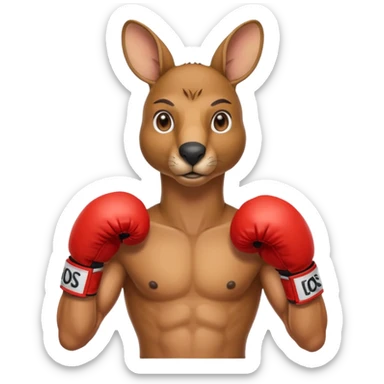 Kangaroo boxer sticker