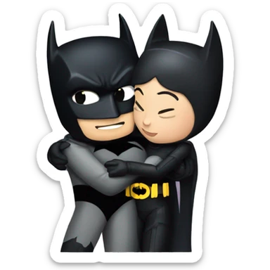 batman and catwoman hugging sticker
