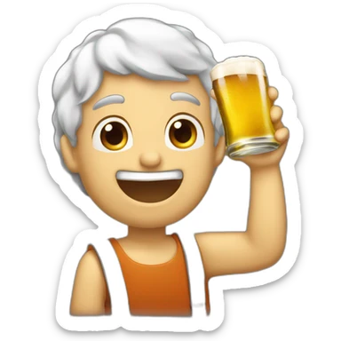 Une bière renversé  sticker