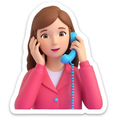 girl talking on phone bedroom background, close up pose sticker