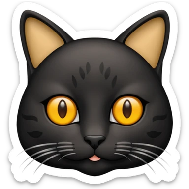 een zwarte kat die aan het wenen is met tranen sticker