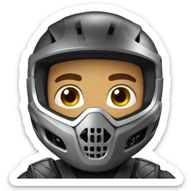 Guy in motorcross helmet showing 👌 sticker