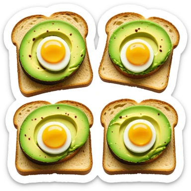 Smashed avocado toast  sticker
