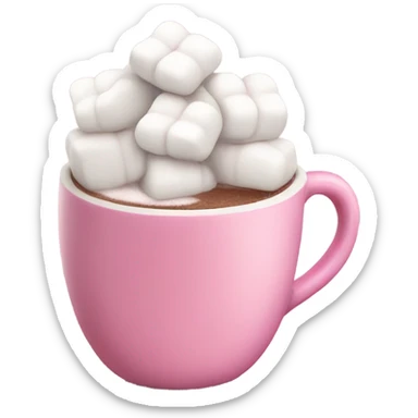 pink hot chocolate with mashmellos sticker