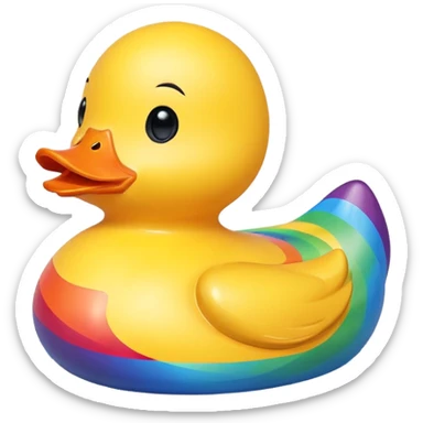 Rainbow Rubber duck  sticker