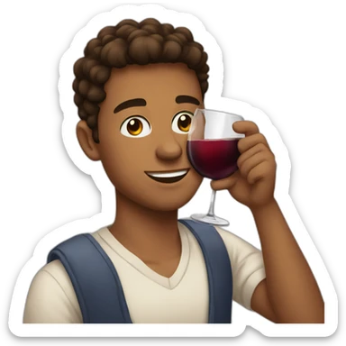 gorgeous brown white man teen drinking wine sticker