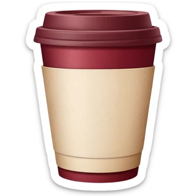 burgundy TAKEAWAY coffee sticker