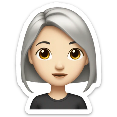 Half Asian half white girl with black hair  sticker