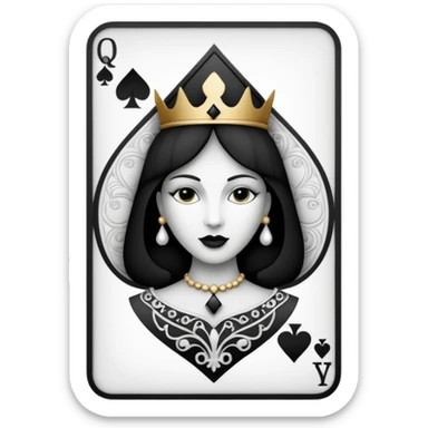 Queen of spades card sticker