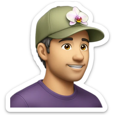 une casquette avec des orchido en dessin sticker