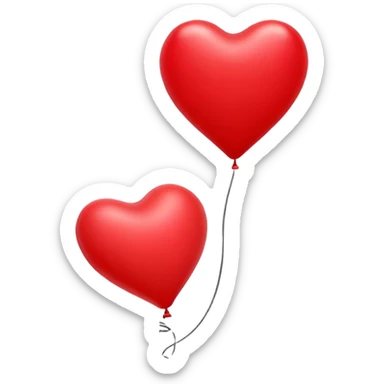 Romantic Valentines heart balloon sticker