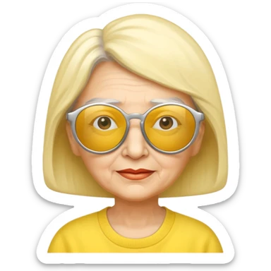 grandmother with yellow sunglasses sticker