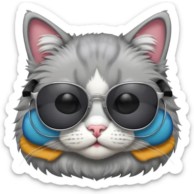 Cat with sunglasses sticker