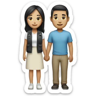 A half white half Asian couple traveling  sticker