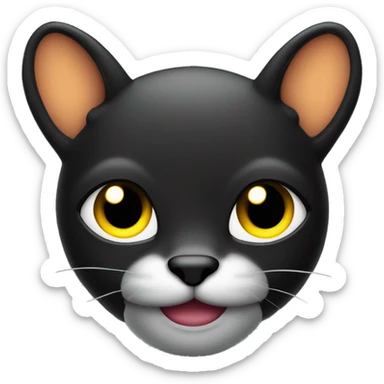  coelho preto meio roxado com  sorriso neón com olhos neons  sticker