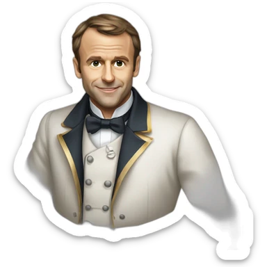 Emanuel Macron Buvant du jus blanc sticker