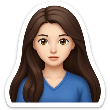 Pretty brunette long haired woman  sticker