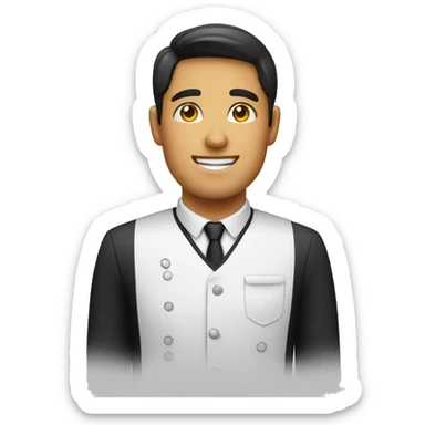 waiter and uniform sticker